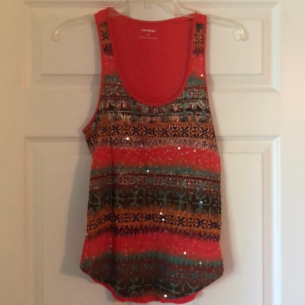 Express sequined tank top